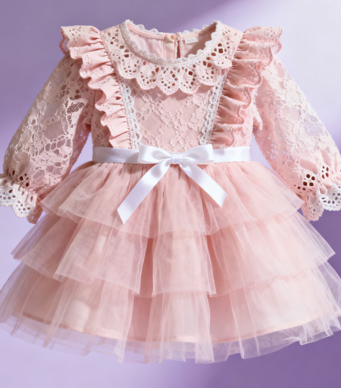 Girls' long sleeved dress