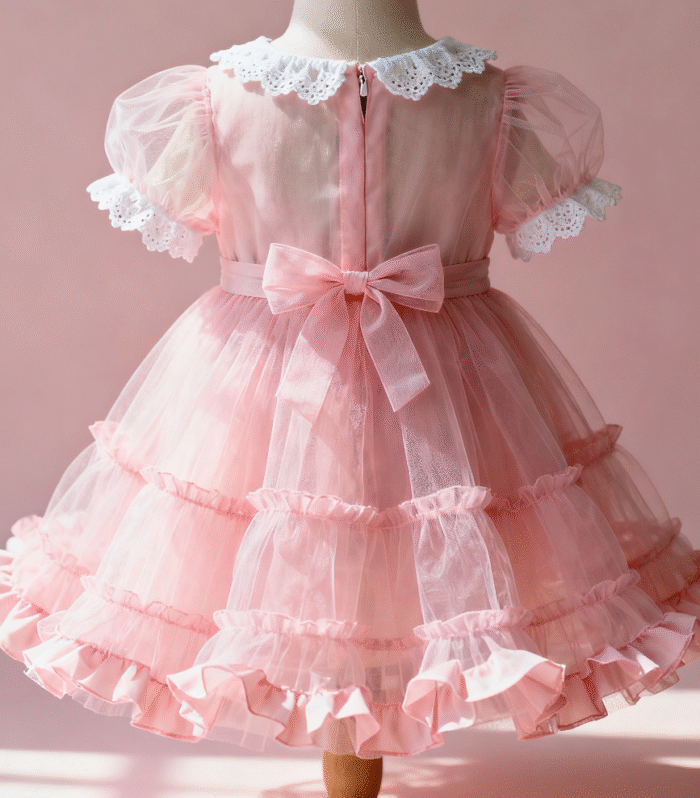 Girl's dress in soft pink