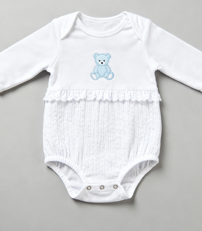 Infant and toddler flatwear in pure white