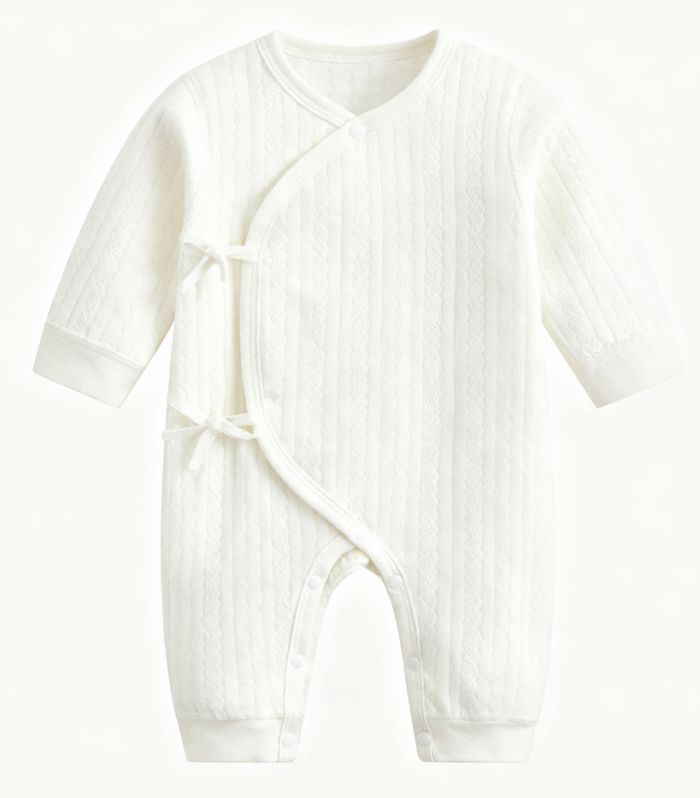 Newborn jumpsuit in pure white