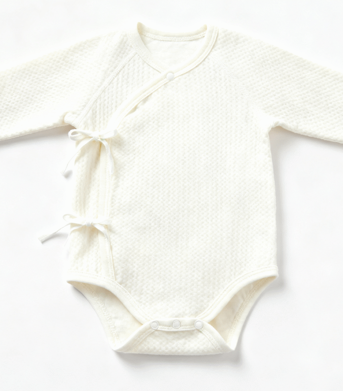 Newborn onesie with soft beige color