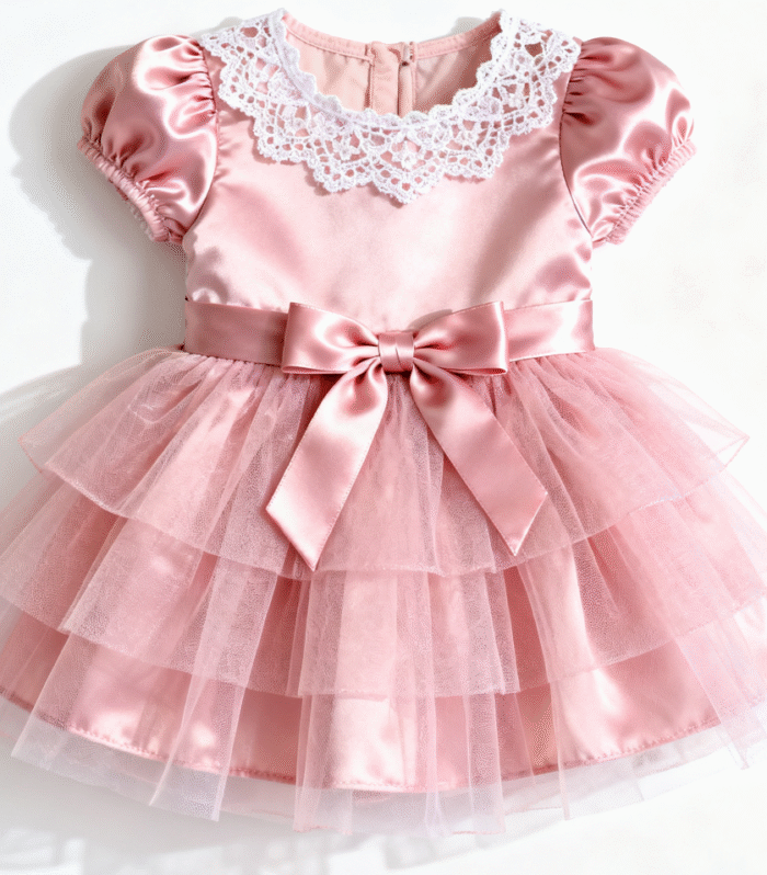 Girl's dress in soft pink