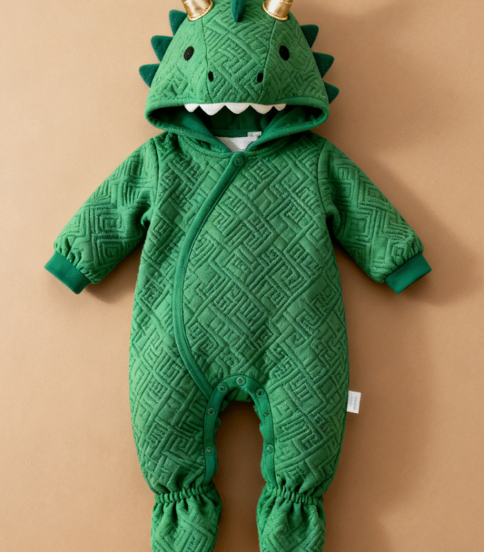 Dinosaur shaped baby jumpsuit