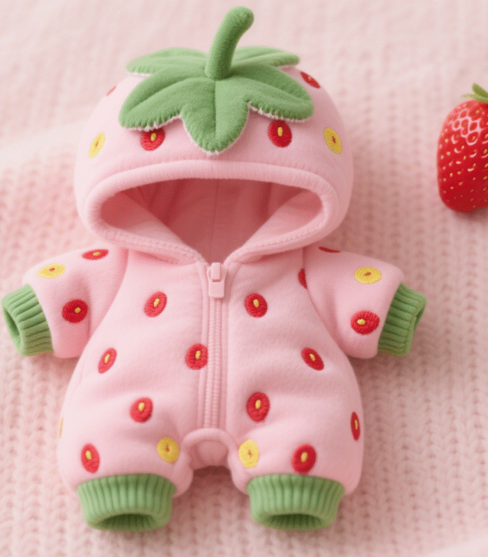 Strawberry print on baby jumpsuit