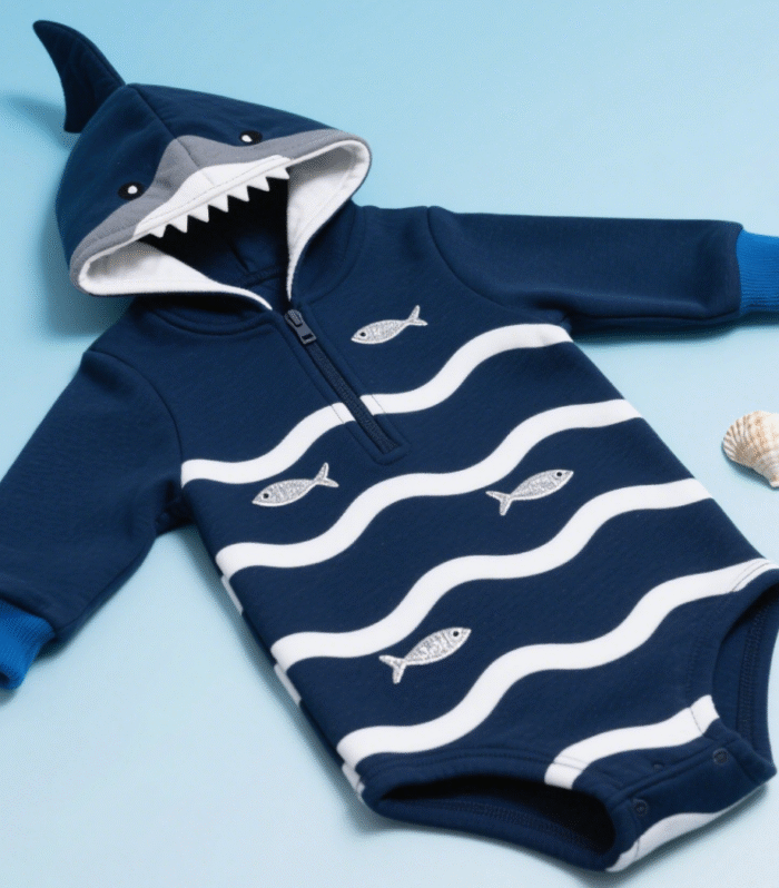 Infant jumpsuit shark print