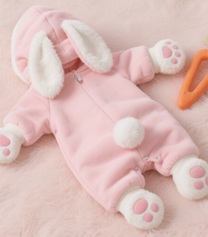 The baby bodysuit features a cute bunny as its adorable theme