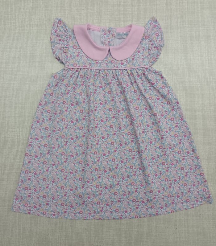 Floral Peter Pan Collar Flutter Sleeve Dress