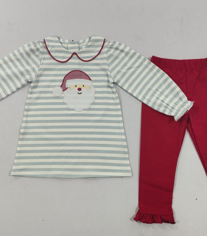 Girls Santa Claus Ruffle Two-Piece Set