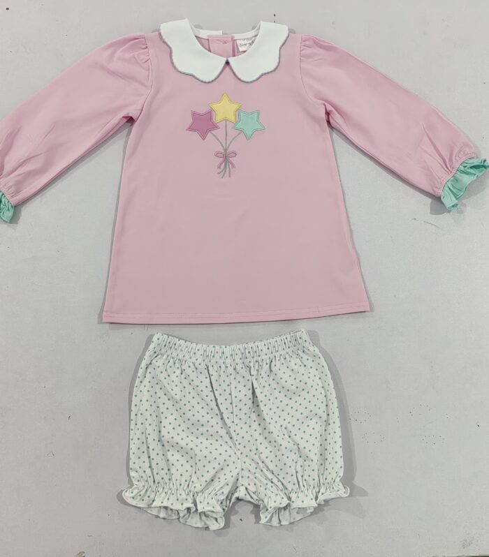 Baby Girls Balloon Applique Shorts Set
