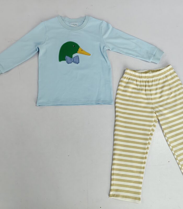 Baby Boys Duck Bow Applique Two-Piece Set