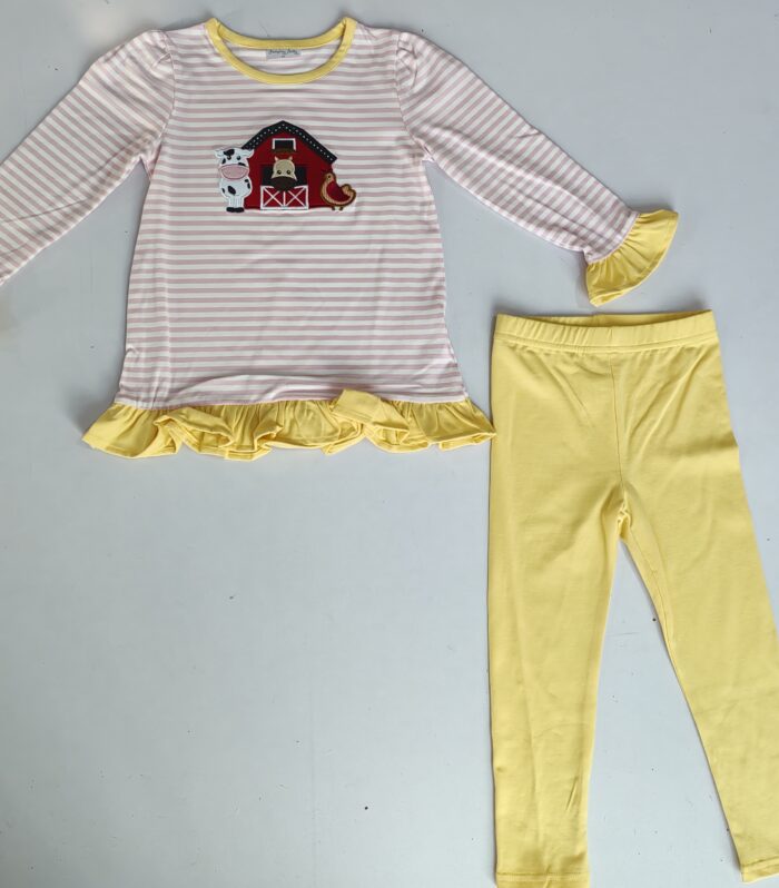 Girl’s Farm Animal Ruffle Two-Piece Outfit