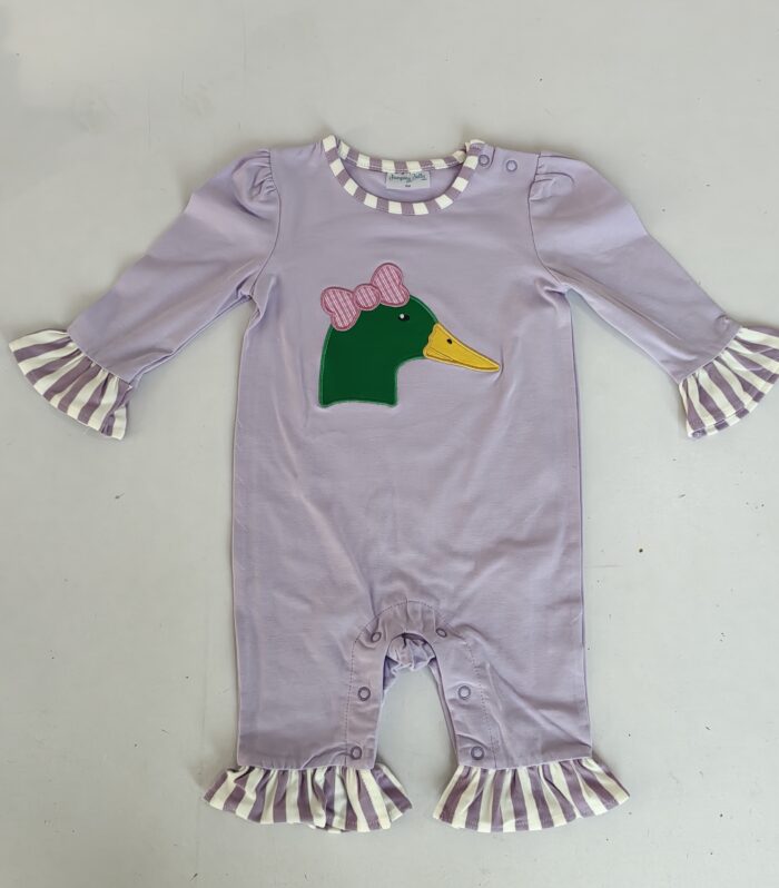 Baby Girl Mallard Duck Applique Ruffle Romper