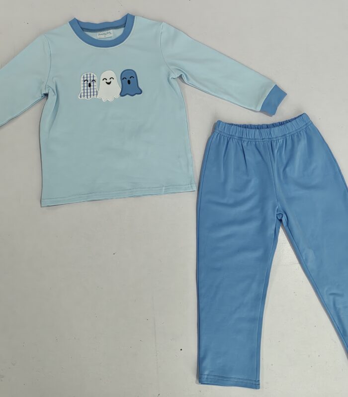 Halloween Ghost Embroidery Kids Pajama Set