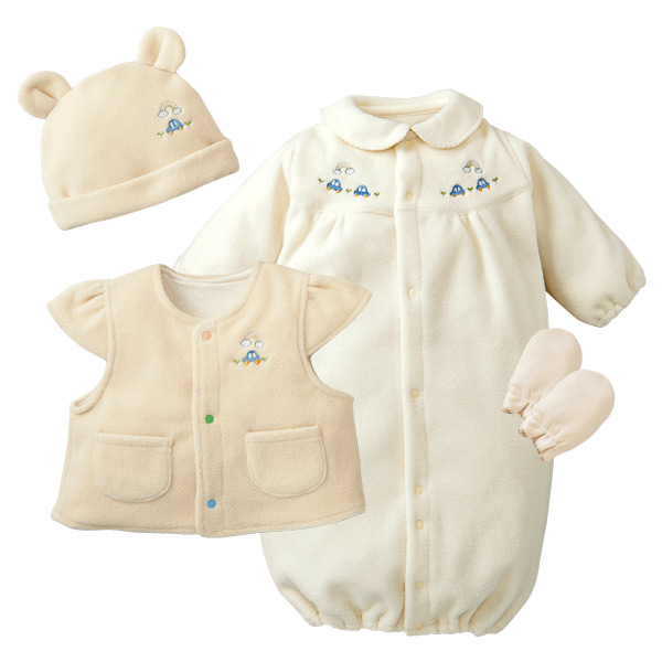 Baby Embroidery Fleece Newborn 4pcs Set