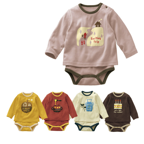 Long Sleeve Cartoon Print Baby Bodysuit
