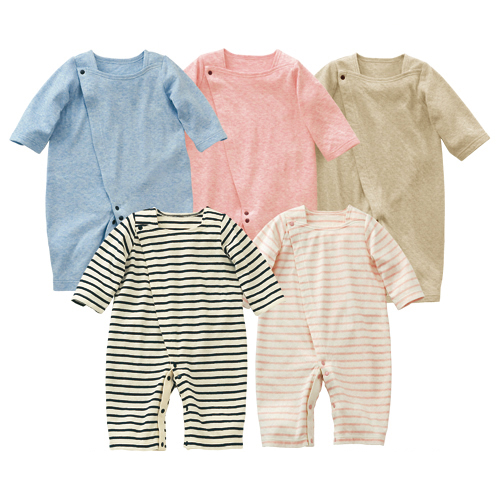 Side Snap Long Sleeve Baby Footed Romper Multi-color Pack