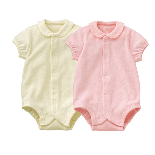 Peter Pan Collar Terry Cloth Baby Bodysuit 2 Pack