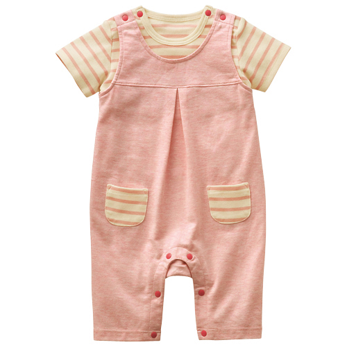 Baby Stripe T-shirt & Overall Romper Set