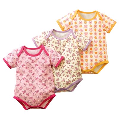 Baby Floral Short Sleeve Bodysuit 3pcs Set